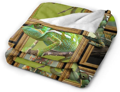 Lizard Blanket Lizard Throw Blanket Flannel Stuff Merch Cozy Decor Fleece Plush - Image 2
