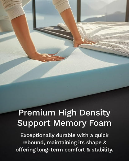 ViscoSoft 4 Inch Memory Foam Mattress Topper Short Queen - Image 3