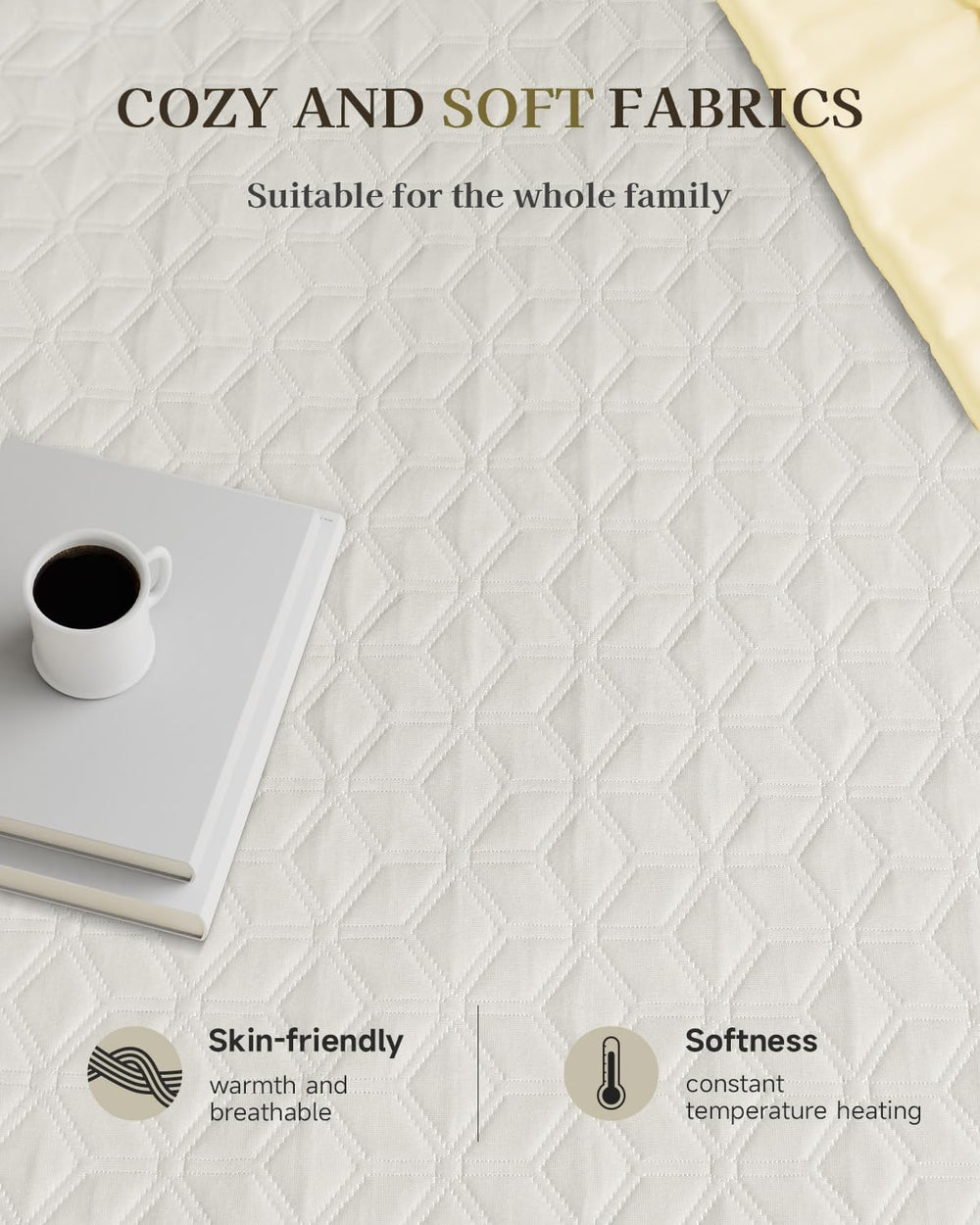 GOTCOZY Heated Mattress Pad Queen Size-Heated Pad for Bed Warmer(White)