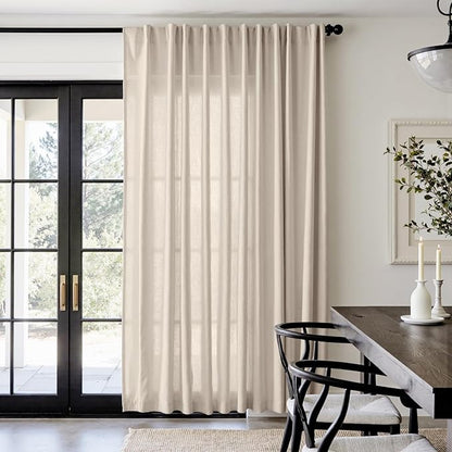 jinchan Linen Blend Curtain 84 inch Length 1 Panel by JINCHAN