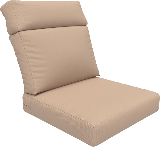 Covers & All CoverRite Rectangle High Back Chair Cushion, 600 Denier, Foam Seat by CoversAll