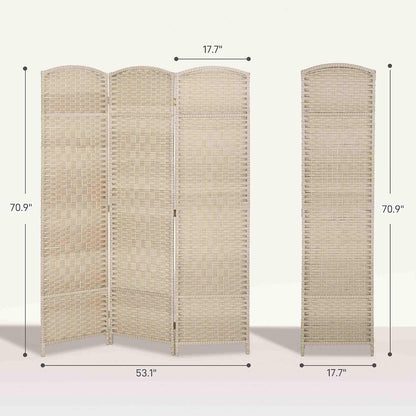 homcom 3 panel room divider 6 ft privacy on a desk or shelf