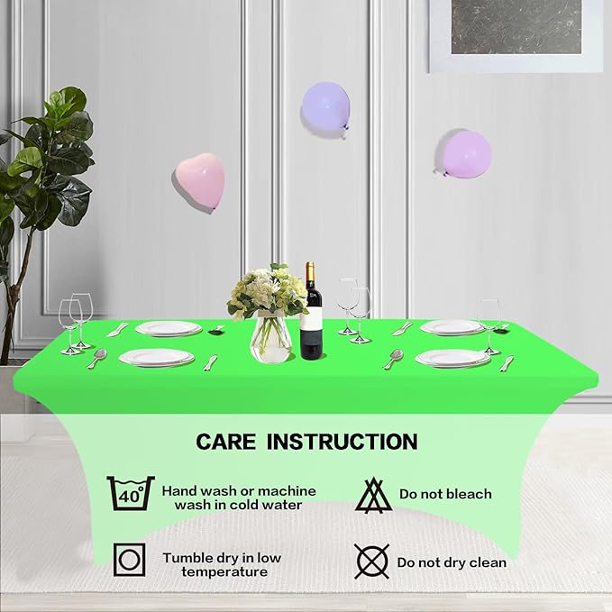 IVAPUPU 6FT Table Cloth for Rectangular Fitted Events Stretch Green Table - Image 5