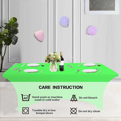 IVAPUPU 6FT Table Cloth for Rectangular Fitted Events Stretch Green Table - Image 5