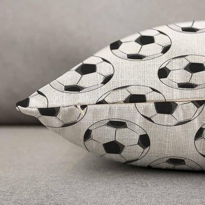 TKS MITLAN Sport Football Pattern Pillow Cover 12x20 inch Black White Soccer - Image 3