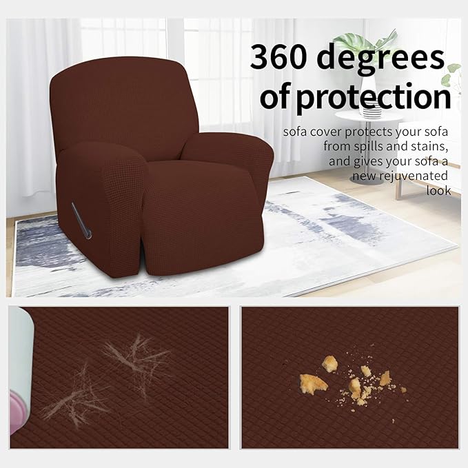 Easy-Going 4 Pieces Oversized Recliner Stretch Sofa Slipcover Sofa Cover - Image 3