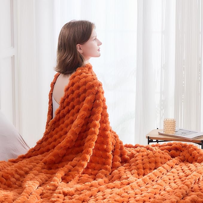 NEWCOSPLAY Super Soft Fall Queen Blanket Orange Premium Silky Flannel Fleece 3D - Image 3