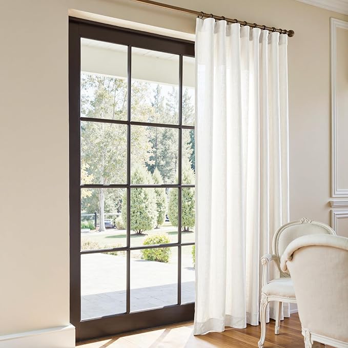 jinchan Linen Blend Curtain 90 inch Length 1 Panel - Image 3