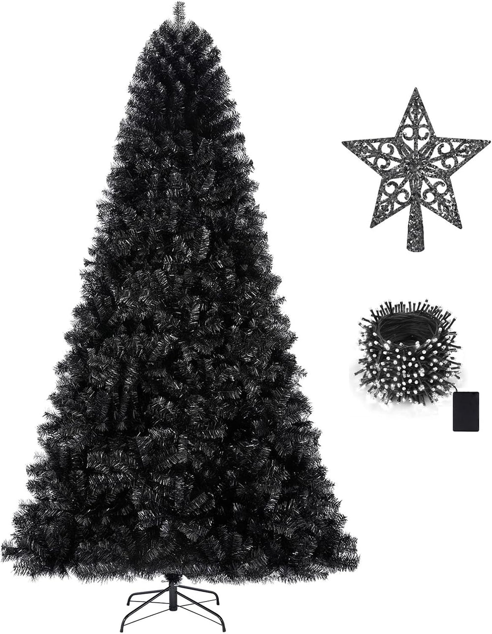 KTKDE 5ft Black Artificial Christmas Tree Halloween Tree Decorations with 560...