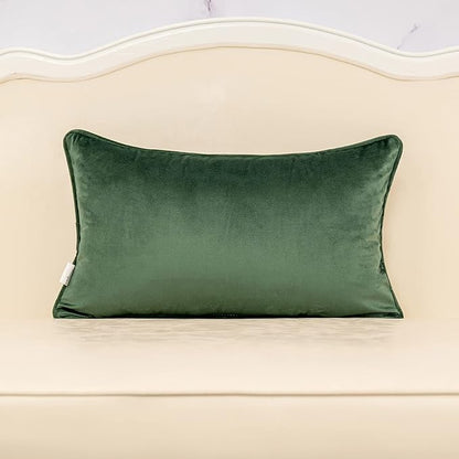 Alerfa 12 x 20 Inch Green Teal Rectangle Maple Leaf Pillow Embroidery Cut - Image 2