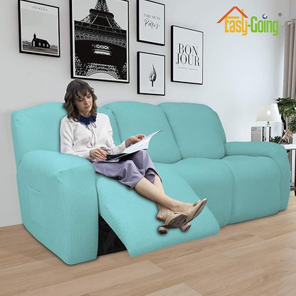 Easy-Going 8 Pieces Recliner Sofa Stretch Sofa Slipcover Sofa Cover Furniture - Image 2