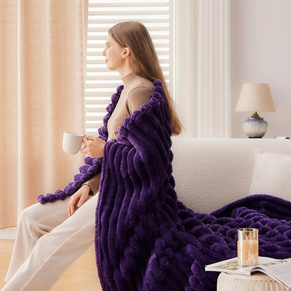 NEWCOSPLAY Super Soft Twin Blanket Purple Premium Silky Flannel Fleece 3D - Image 5