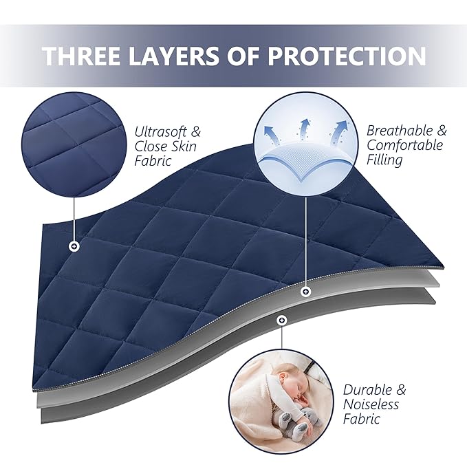 TILLYOU Pack and Play Sheets for Toddler Mattress, Mini Crib Sheets Fitted Up - Image 4
