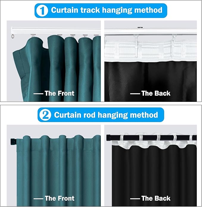 Room Divider Curtains Total Blackout Privacy Curtain Panel Room Thermal - Image 3