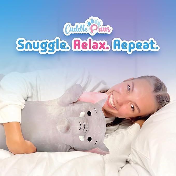 Elephant Plush Body Pillow for Kids | Long Stuffed Animal Cuddle Pillow | Soft - Image 3