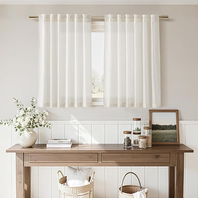Nanspring Linen Natural Curtains - Image 8