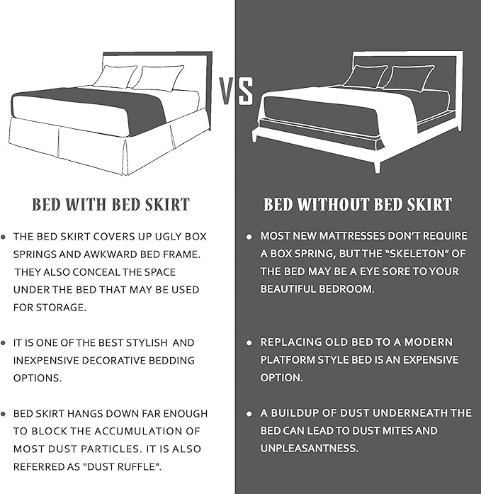 Queen Size Bed Skirt 600 TC Egyptian Cotton 18 Inch Drop Easy Fit - Image 5