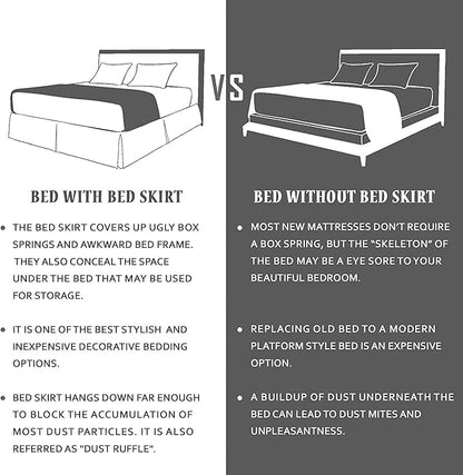 Queen Size Bed Skirt 600 TC Egyptian Cotton 21 Inch Drop Easy Fit - Image 5