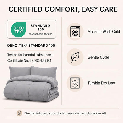 cozylux twin xl comforter set grey - 5, package contents