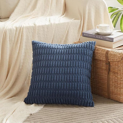 Fancy Homi 4 Packs Dusty Blue Decorative Throw Pillow Covers 12x12 Inch - Image 2