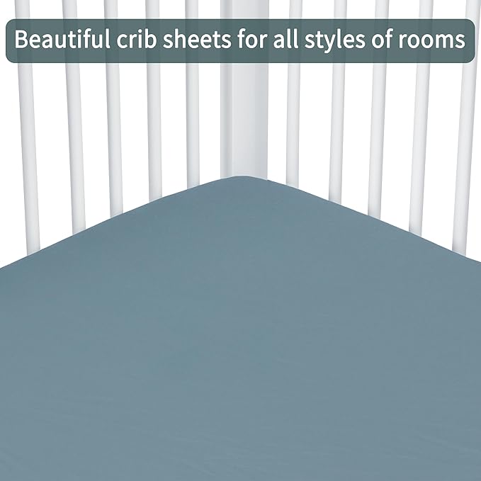 Baby Crib Sheets for Boys Girls, 2 Pack Fitted Crib Sheet for Standard Crib and - Image 5