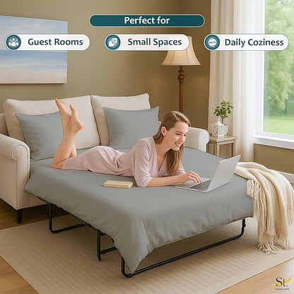 Luxury Queen Sleeper Sofa Bed Sheet Set, 100% Egyptian Cotton, 338 Thread Count - Image 5