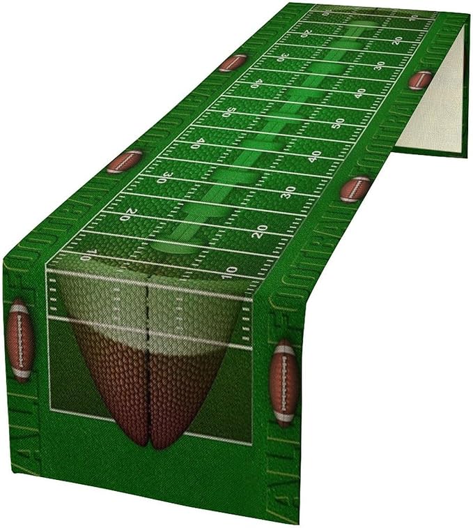 American Football Table Runner Sport Game Days Seasonal Football Field and Ball by moderw