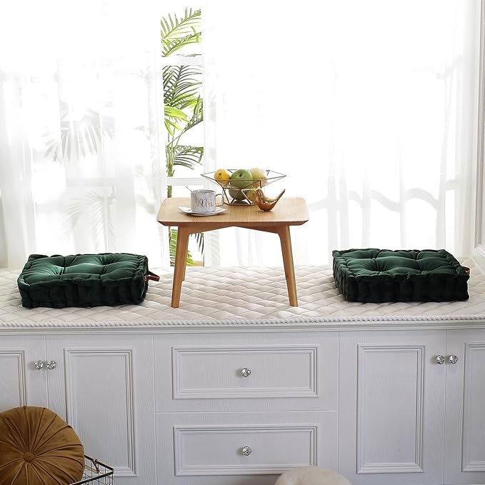vctops Square Solid Color Velvet Seat Cushion - Image 4