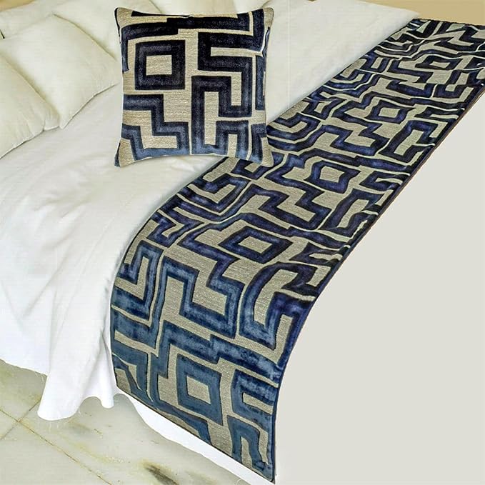 The HomeCentric Blue Bed Runner - Image 2