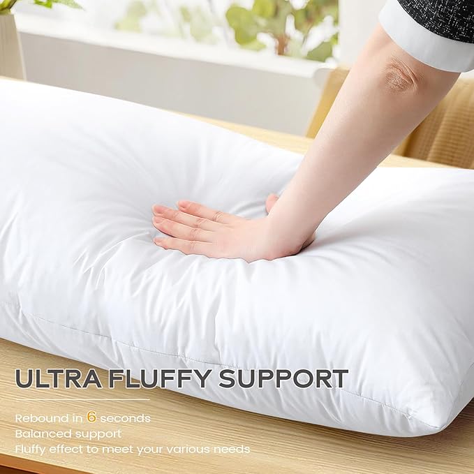 SAVORI 14x36 Lumbar Pilow Insert, Soft Fluffy Sleeping Pillow - Image 4