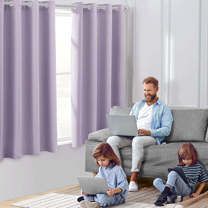 HOMEIDEAS Lilac Blackout Curtains - Image 2