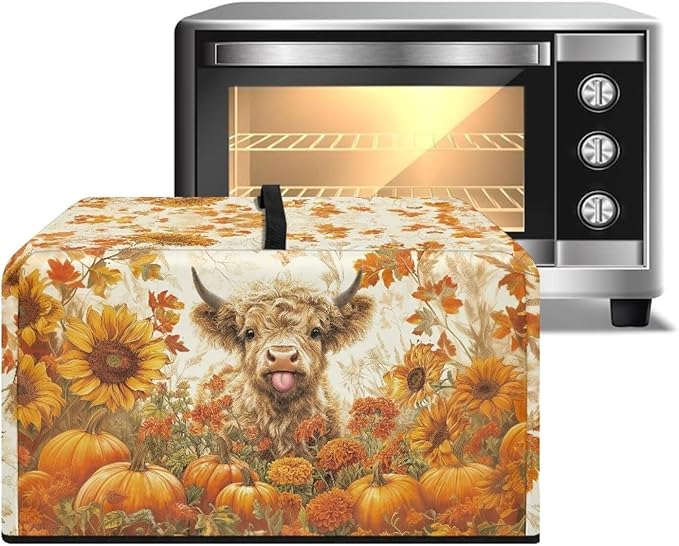 Microwave Ovens Dust Cover, Thanksgiving Highland Cattle Heat-Resistant - Image 2