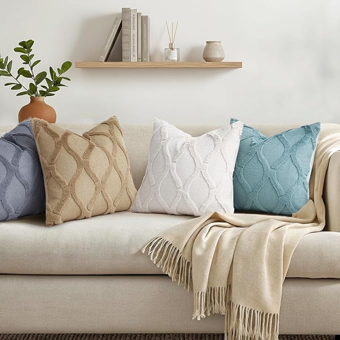 decorUhome Christmas Throw Pillow Covers 22x22 Inch Set of 2, Soft Plush Faux - Image 4