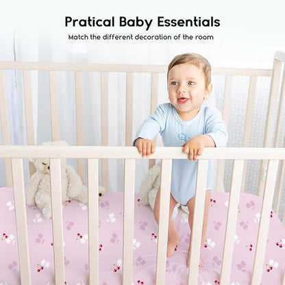 Yoofoss Baby Crib Sheets for Boys Girls, Fitted Crib Sheet 2 Pack for Standard - Image 6