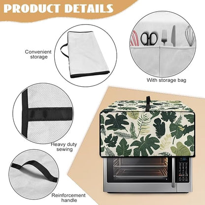 Monstera Palm Leaf Print Microwave Oven Dust Cover Foldable Microwave Toaster - Image 6