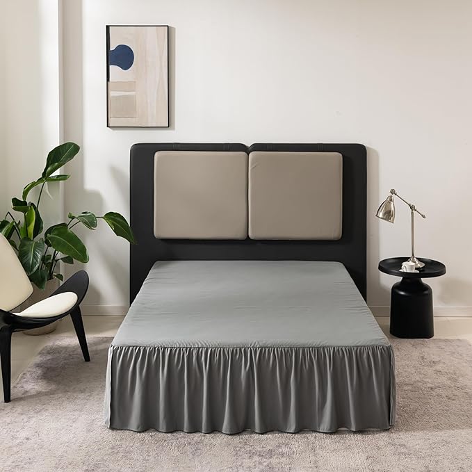TSUTOMI Queen Size Grey Bed Skirt by TSUTOMI