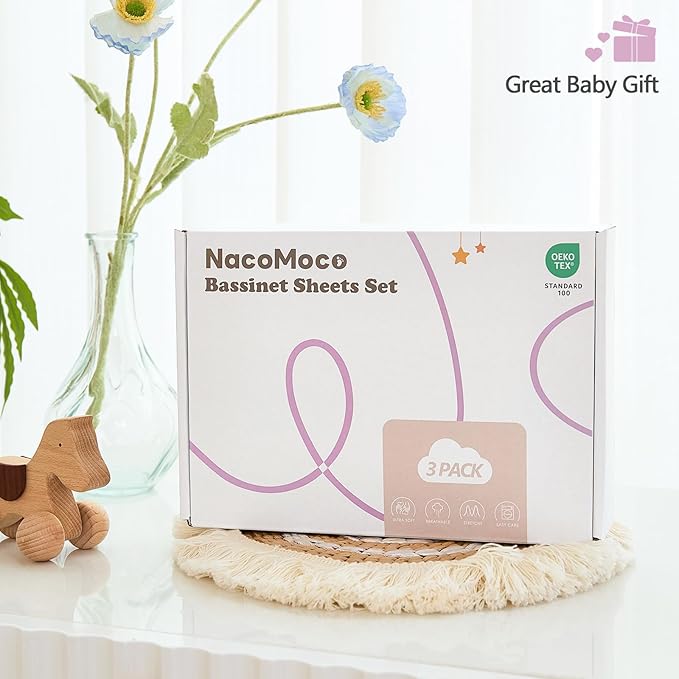 3 Pack Soft Strecthy Bassinet Sheets - Image 6