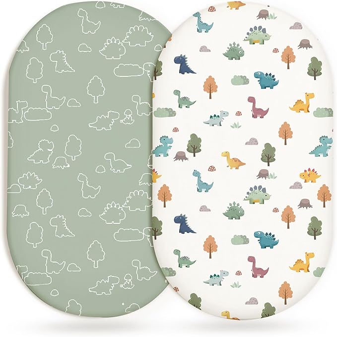 Bassinet Sheets for Baby Girls Boys 2 Pack, Fitted Baby Mattress Sheet for by Home