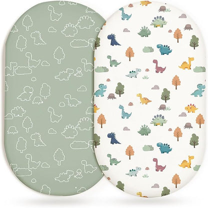 Bassinet Sheets for Baby Girls Boys 2 Pack, Fitted Baby Mattress Sheet for by Home