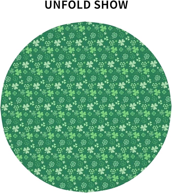 St.Patrick's Day Tablecloth Round 70×70 Inch, Spring Green Luck Shamrock - Image 6