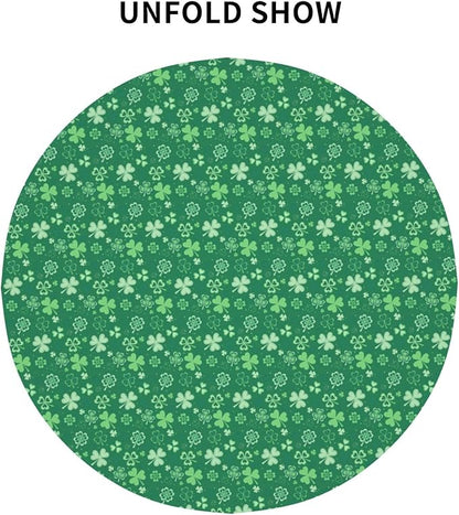 St.Patrick's Day Tablecloth Round 70×70 Inch, Spring Green Luck Shamrock - Image 6