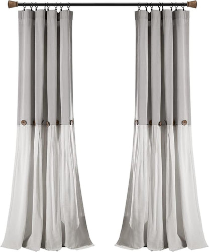 Lush Decor Linen Button Window Curtain Panel, Bedroom & Dining Room - Image 7