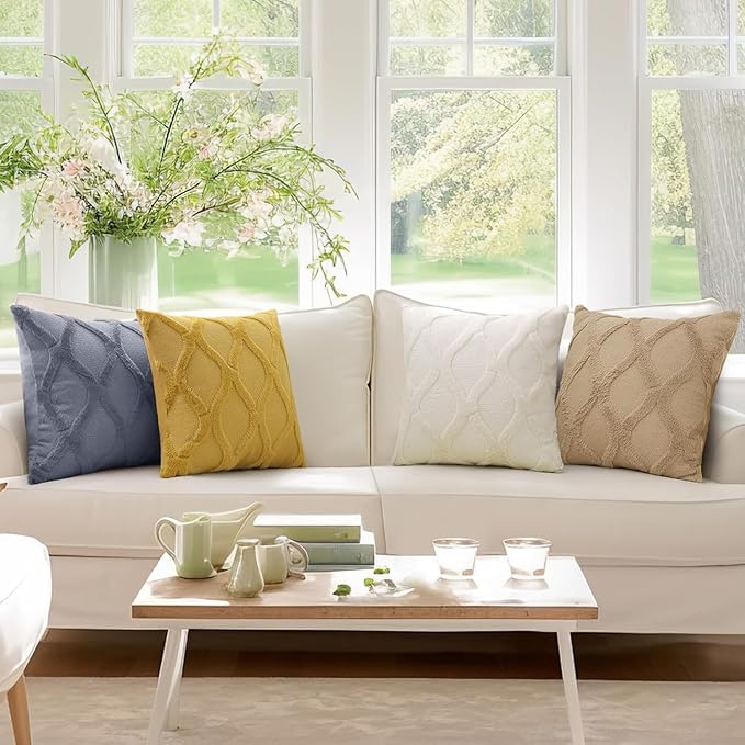 decorUhome Throw Pillow Covers 16x16 Inch Set of 2, Soft Plush Faux Fur Wool - Image 8