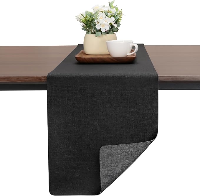 Table Runners 72 Inches Long, Dual-Sided Faux Leather Farmhouse Table Runner by Chitomars