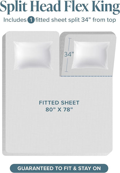 Bare Home Split Head Flex King Sheet Set - Image 2