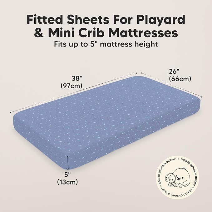 2-Pack Mini Crib Sheets Fitted - Image 3