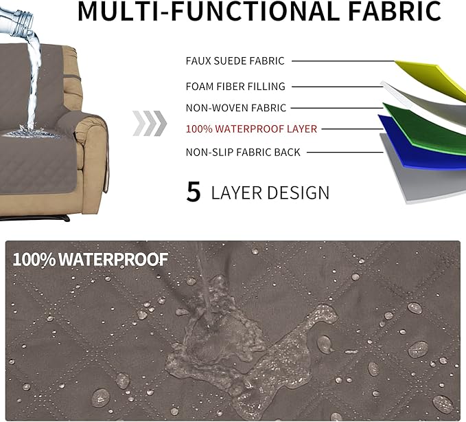 Easy-Going Sofa Slipcover Waterproof Recliner Chair Cover Non-Slip Fabric Couch - Image 3