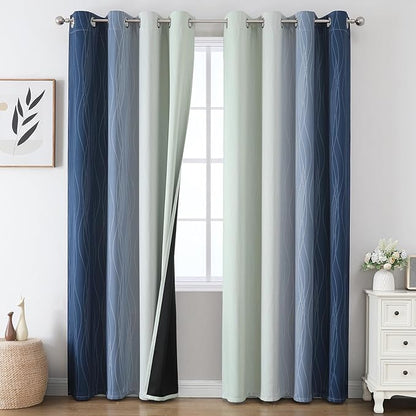 Estelar Textiler Ombre Blackout Curtains 102 Inches Long 2 Panels Set, Full by ESTELARTEXTILER