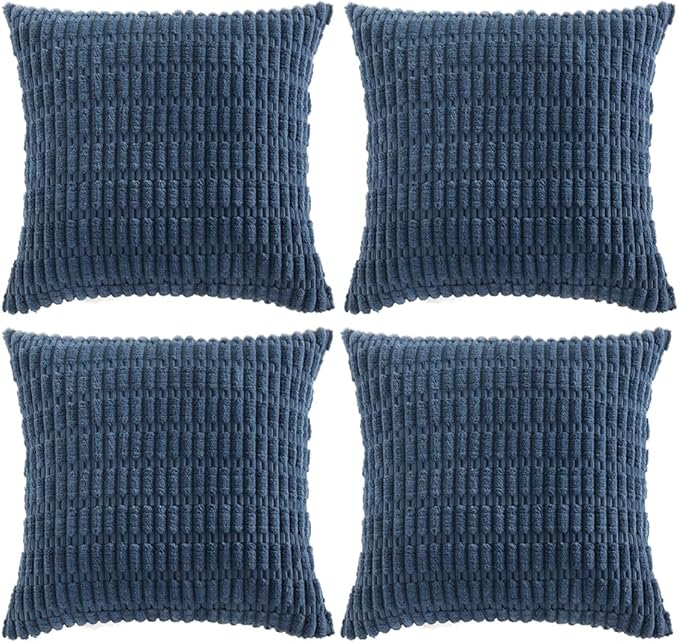Fancy Homi 4 Packs Dusty Blue Decorative Throw Pillow Covers 12x12 Inch by Fancy+Homi