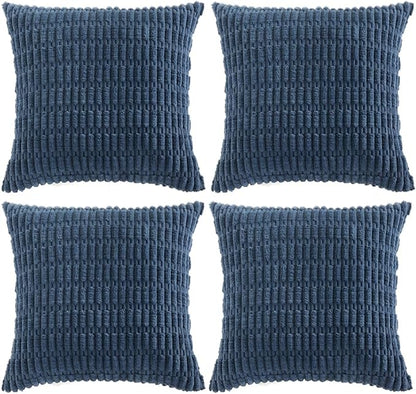 Fancy Homi 4 Packs Dusty Blue Decorative Throw Pillow Covers 22x22 Inch by Fancy+Homi